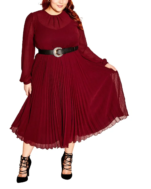Kimberly Love Pleat Dress | Garnet