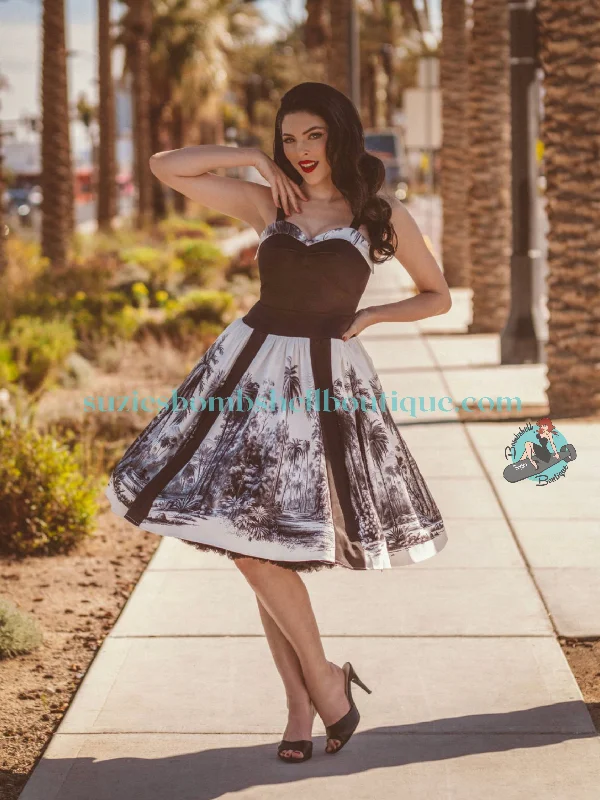 Boulevard Nights Custom Palm Desert Border Print Dress