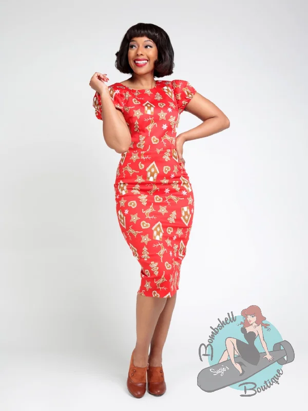 Collectif Demira Gingerbread Pencil Dress