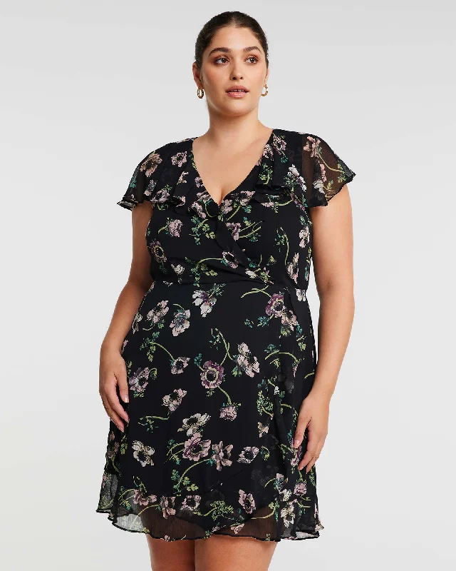 CLIMBING ROSE DRESS | BLACK/ROSE