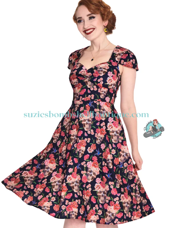 Voodoo Vixen Day of the Dead Flare Dress