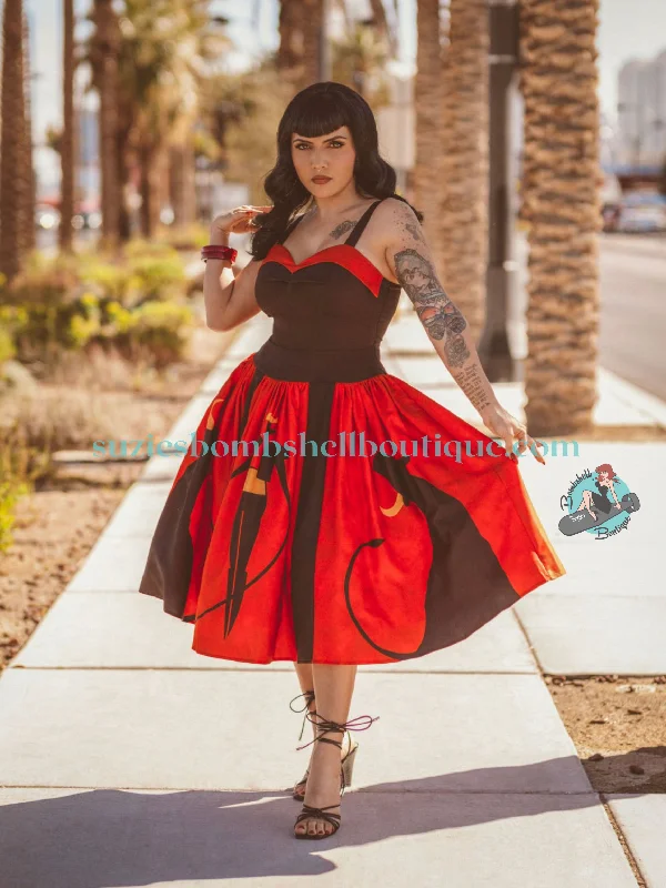 Boulevard Nights Custom Matador Border Print Dress