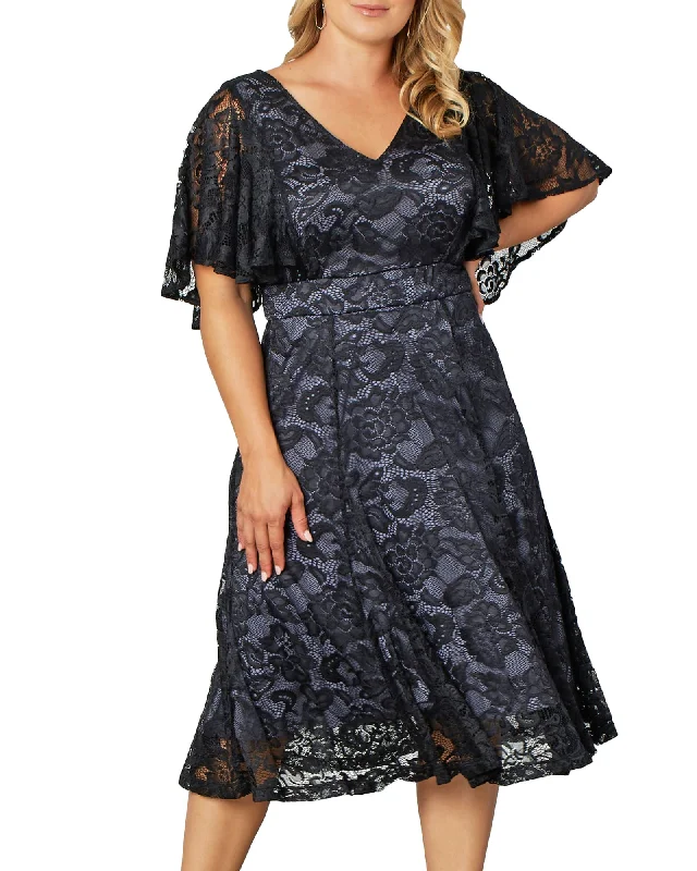 Camille Lace Cocktail Dress | STORM GREY