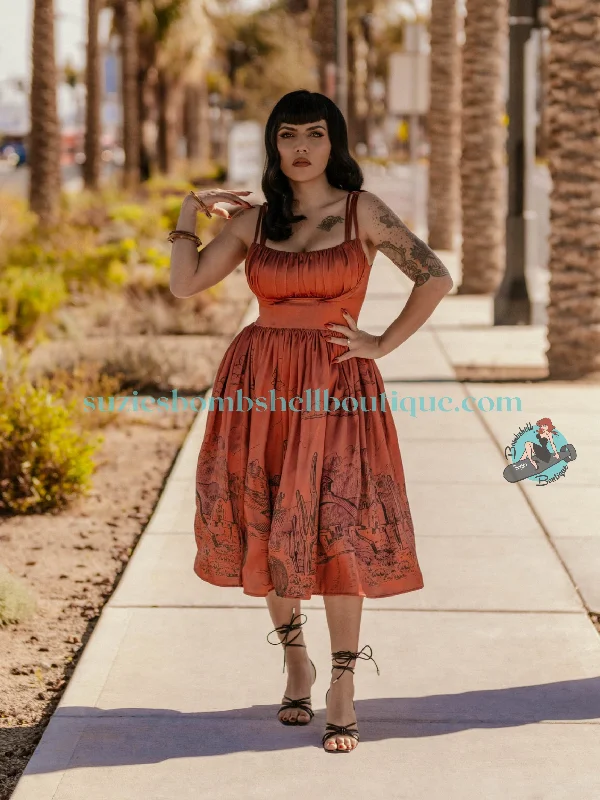 Boulevard Nights Custom Pueblo Border Print Dress