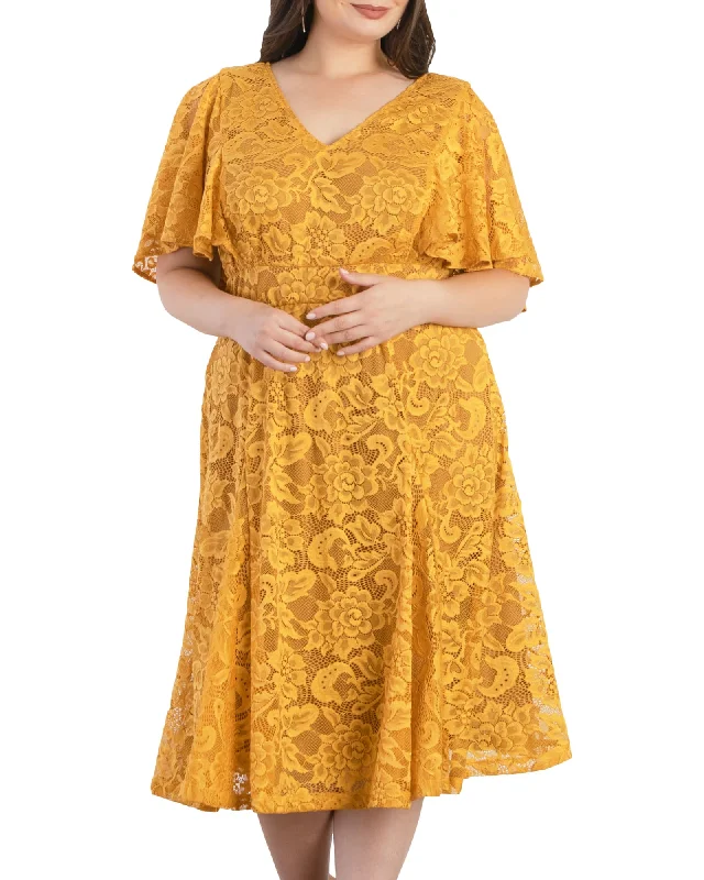 Camille Lace Cocktail Dress | GOLDENROD