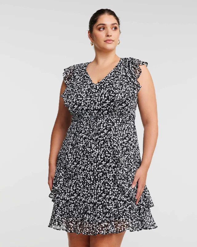 OLIVIA RUFFLE DRESS | Print