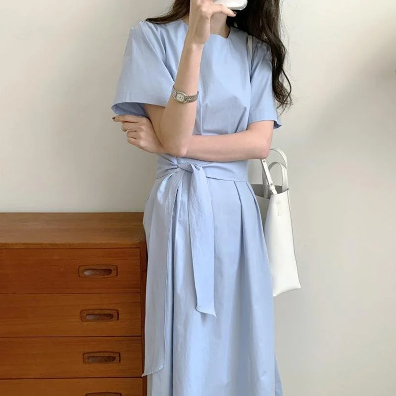 Julia Fashion - Elegant Chic Pleated Solid Summer Dress