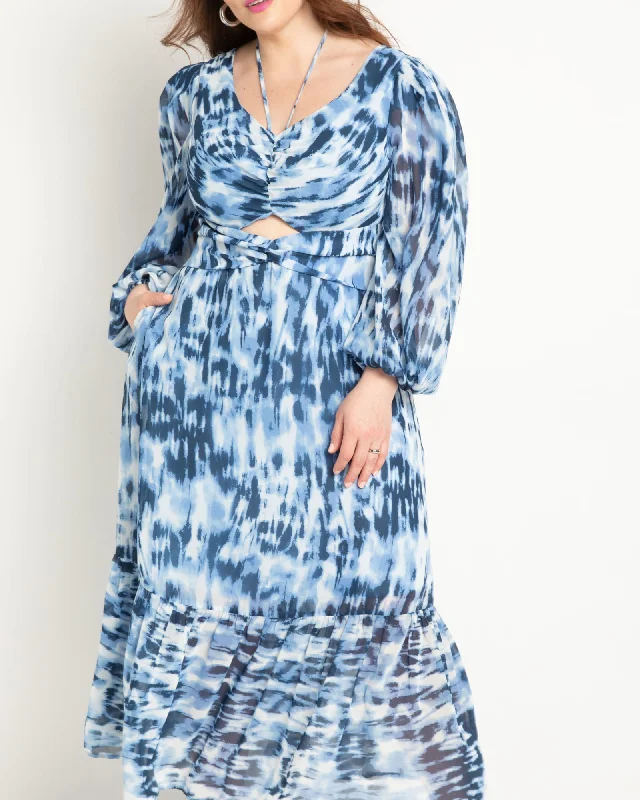 Halter Detail Printed Dress | Set Sail