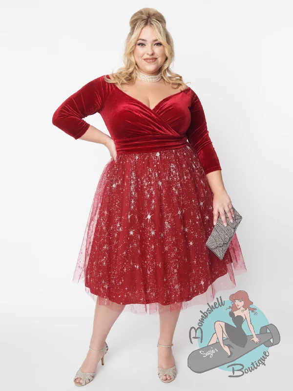 Unique Vintage Marceline Velvet & Tulle Swing Dress