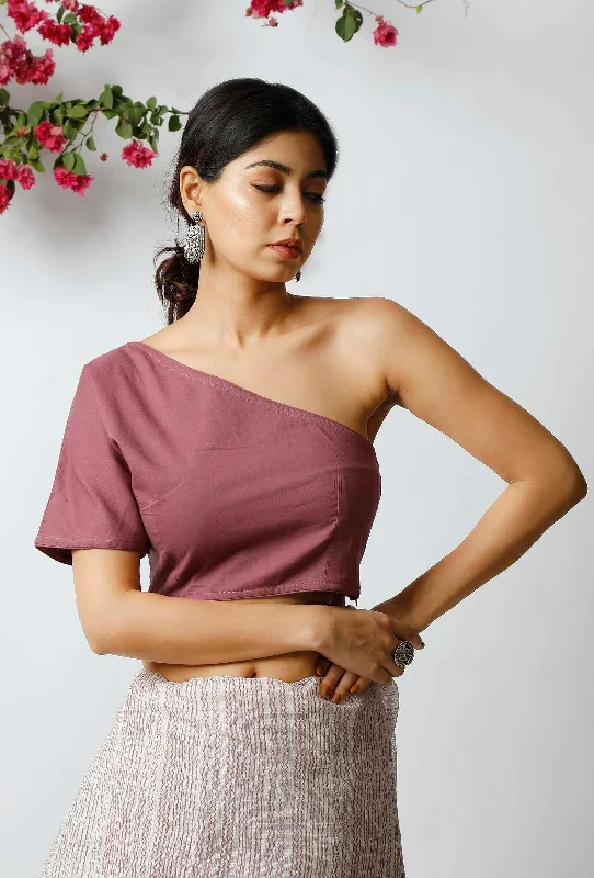 The Stylish Mauve Cotton Blouse Modern Work Blouse