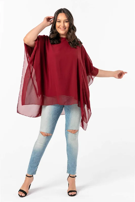 Angelino Plus Size Chiffon Evening Blouse KL1900 Modern Oversized Blouse