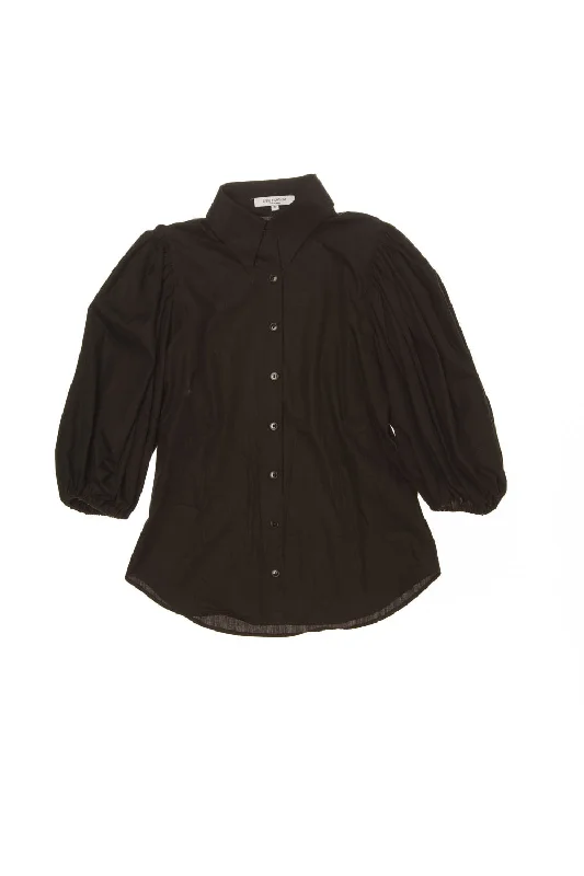 Anne Fontaine - Black Button Down Blouse - FR 40 Classic White Blouse