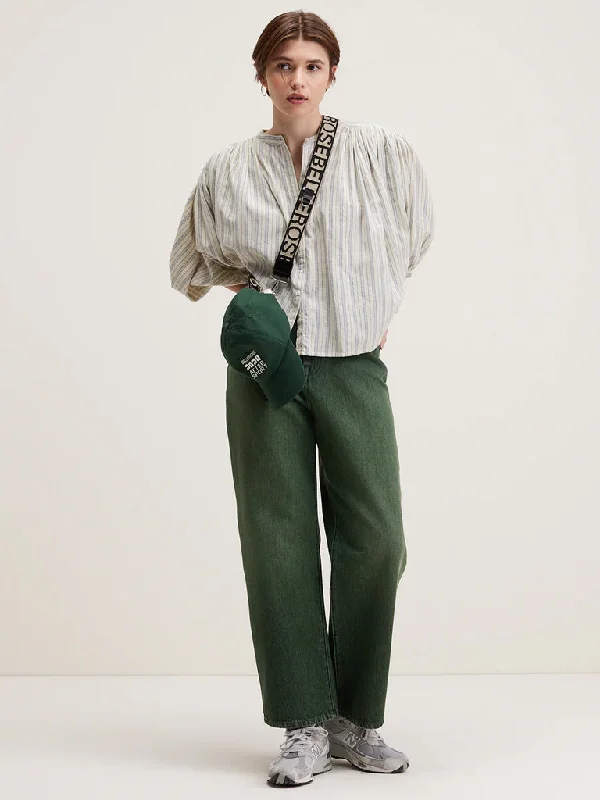 Bellerose Ink Blouse in Ticking Stripe Short Sleeve Blouse
