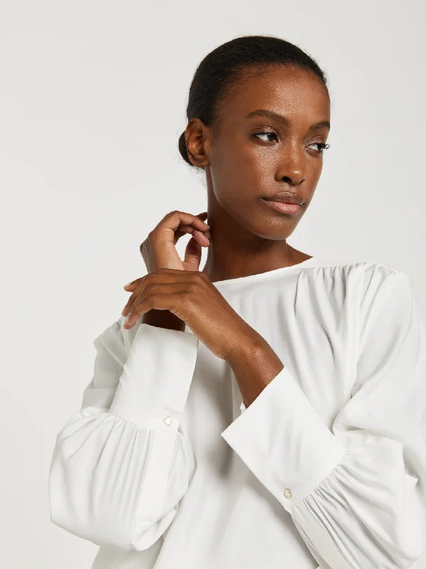 Blouse with deep pleat detail Chic Wrap Blouse