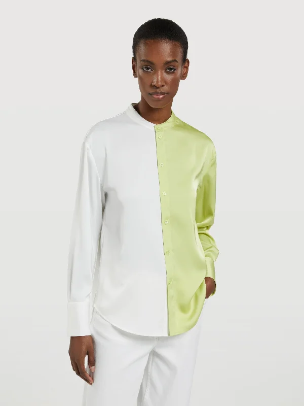 Colour Block Blouse Feminine Pastel Blouse