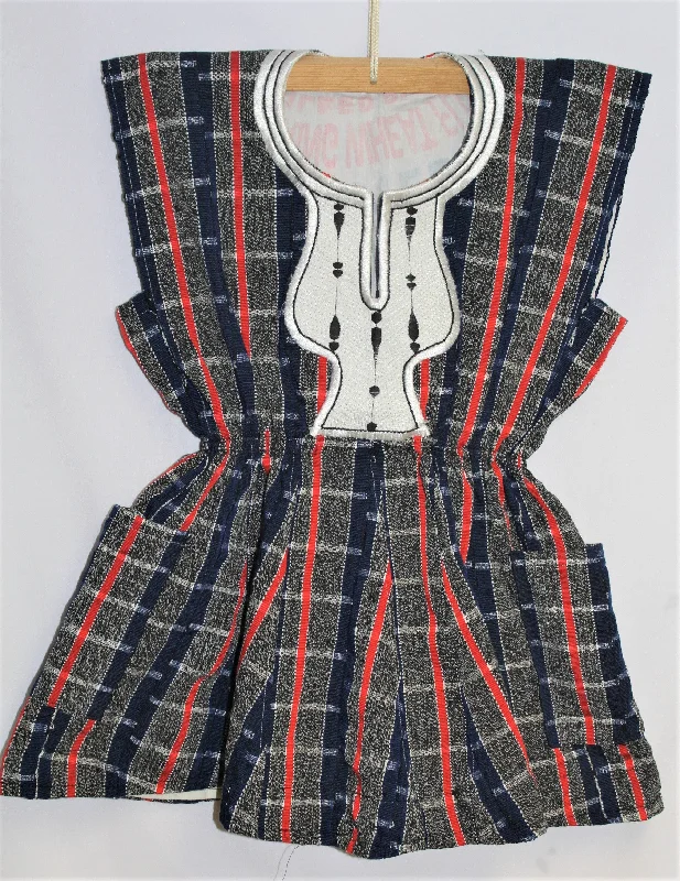 Women's Batakari Blouse - Red Stripe Airy Cotton Blouse