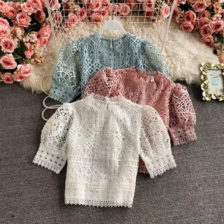 Deblo Crochet Blouse Cotton Casual Blouse