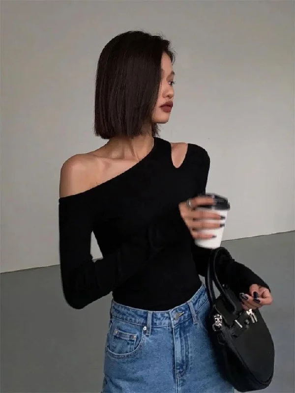 Deme Statement Blouse in black Casual Relaxed Fit Blouse