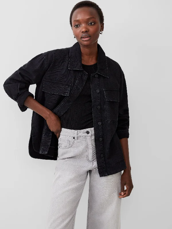Denver Denim Oversized Shacket Boho Printed Blouse