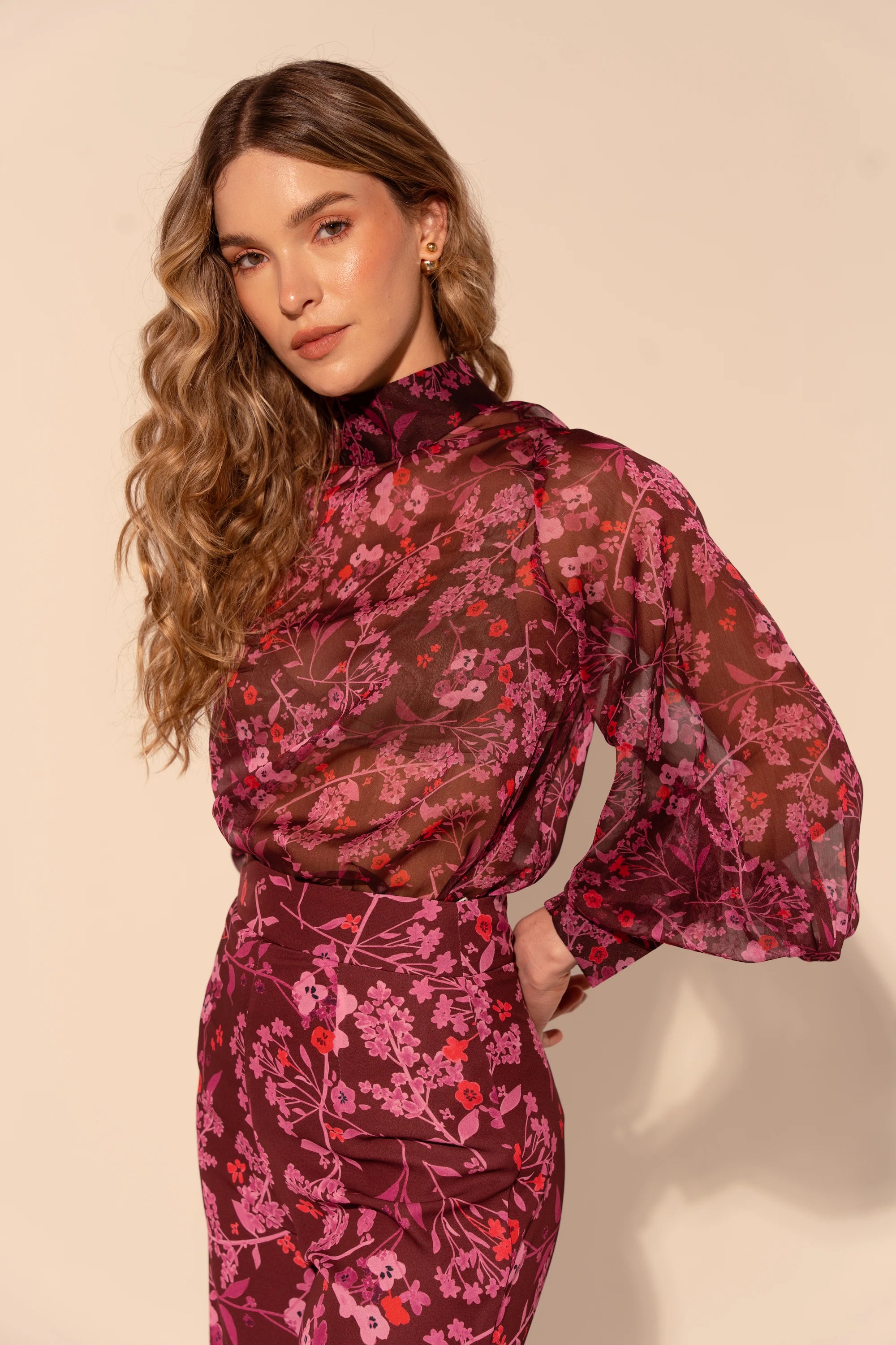 FIONA BLOUSE Embellished Collar Blouse