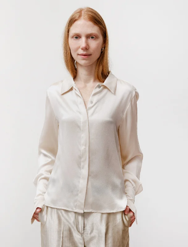 Peregrine Silk Blouse Ivory Sheer Mesh Blouse