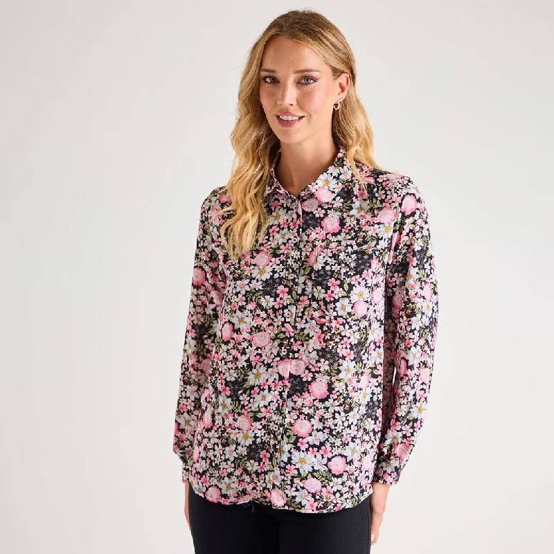Ladies Floral Blouse Peter Pan Blouse