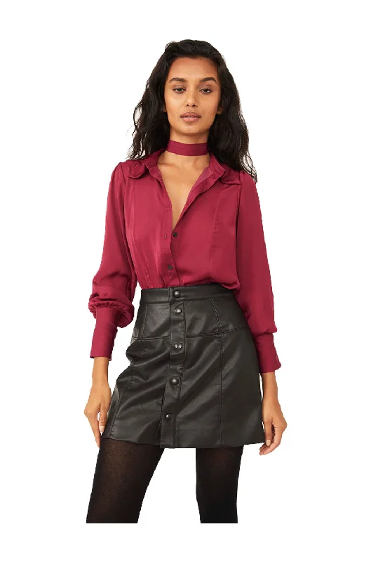 Free People Lala Solid Blouse In Off Beat Elegant Peplum Blouse
