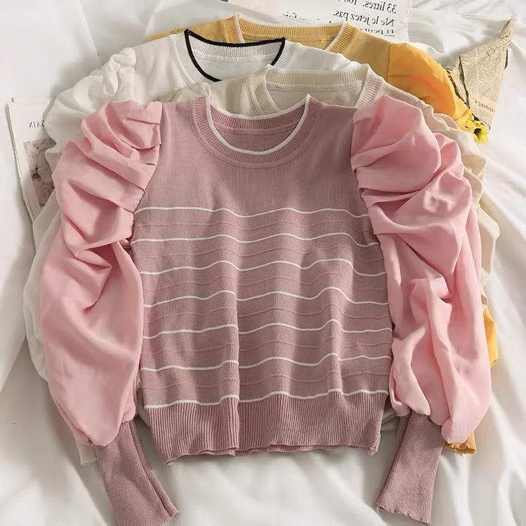 Laurent Statement Blouse Sheer Mesh Blouse