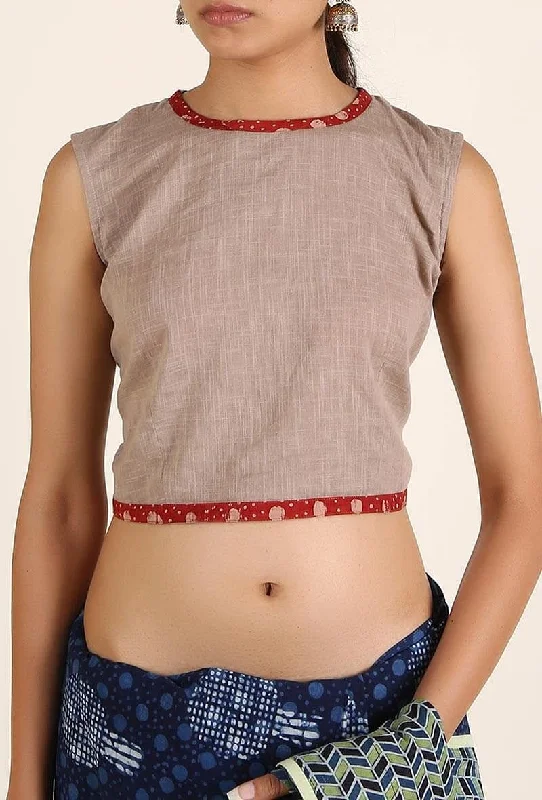 Light Lilac Padded Cotton Slub Blouse With Keyhole Back Modern Oversized Blouse
