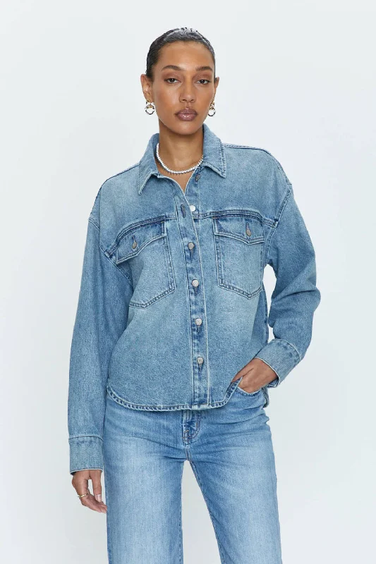 Pistola Mandy Crop Shacket in Marcel Double Button Blouse