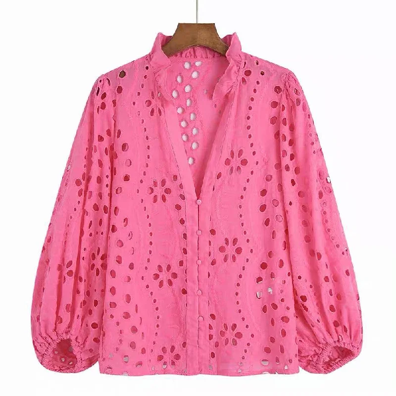 Marianna Premium Eyelet Blouse Flowy Bohemian Blouse