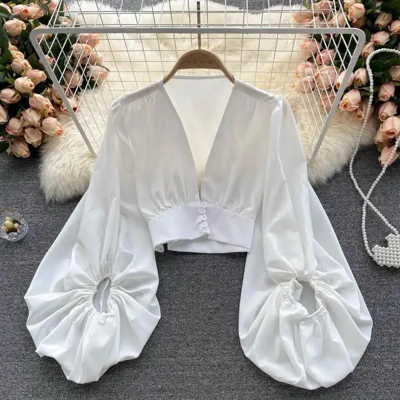Marie Puffed  Sleeve Blouse Business Casual Blouse