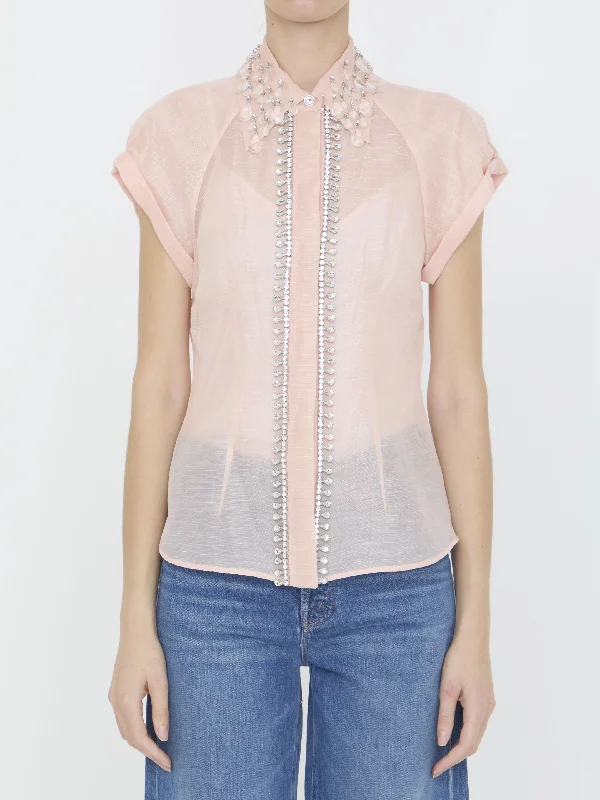 Matchmaker Diamante Blouse Short Sleeve Blouse