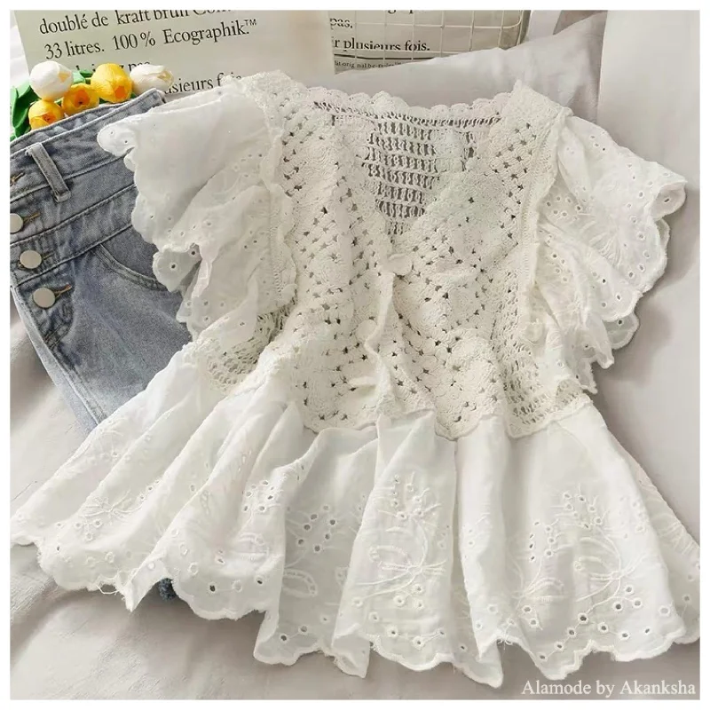 Mertha Eyelet Blouse Playful Puff Blouse