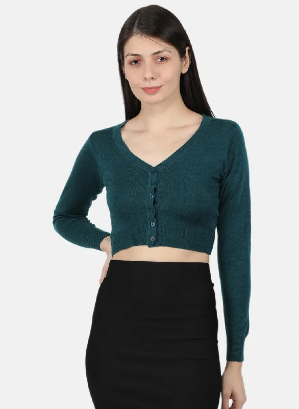 Women Green Solid Blouse Smart Business Blouse