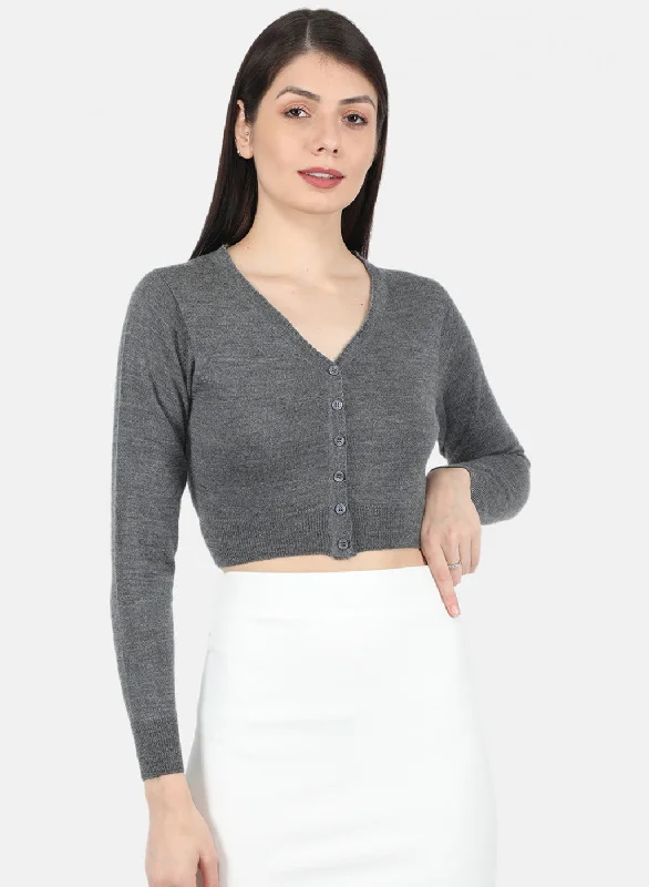 Women Grey Solid Blouse Everyday Stylish Blouse