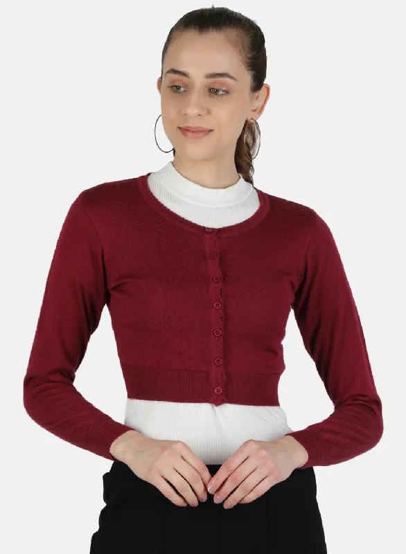 Women Maroon Solid Blouse Office Formal Blouse