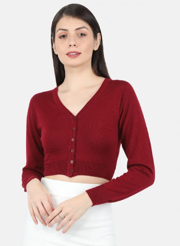 Women Maroon Solid Blouse Pleated Collar Blouse