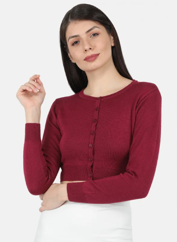 Women Maroon Solid Blouse Backless Summer Blouse