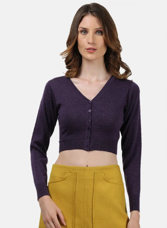 Women Purple Solid Blouse Side Tie Blouse