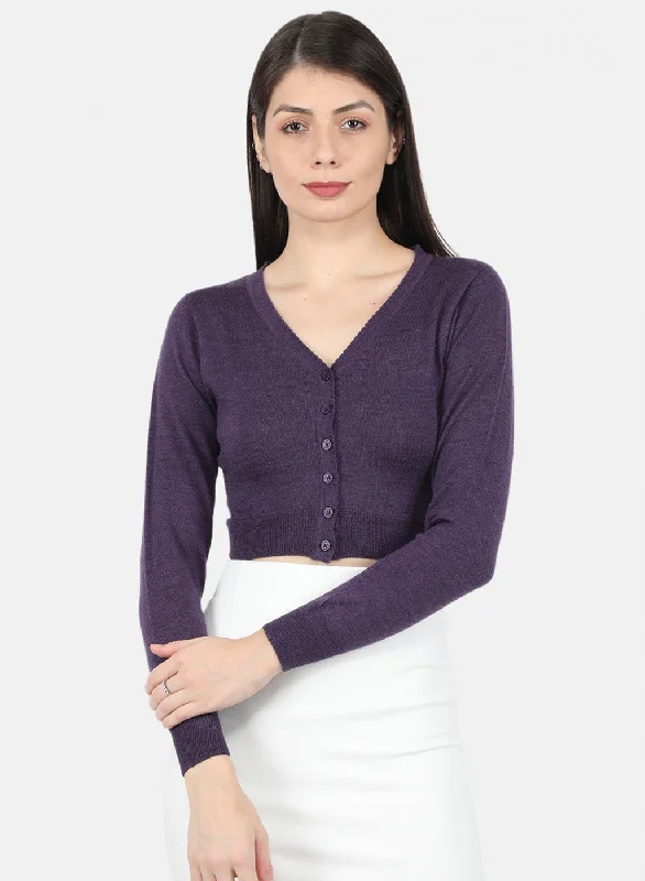 Women Purple Solid Blouse Casual Relaxed Blouse