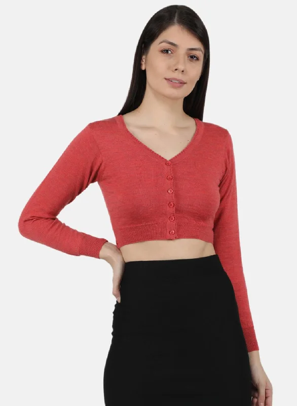 Women Red Solid Blouse Chic Off-Shoulder Blouse