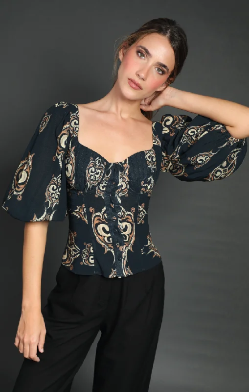 OLIVIA BLOUSE Stretchy Fitted Blouse