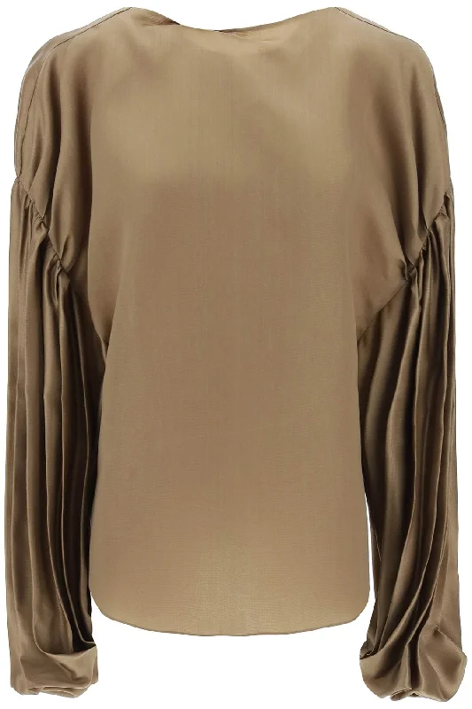 KHAITE "quico blouse with puffed sleeves Vintage Lace Blouse