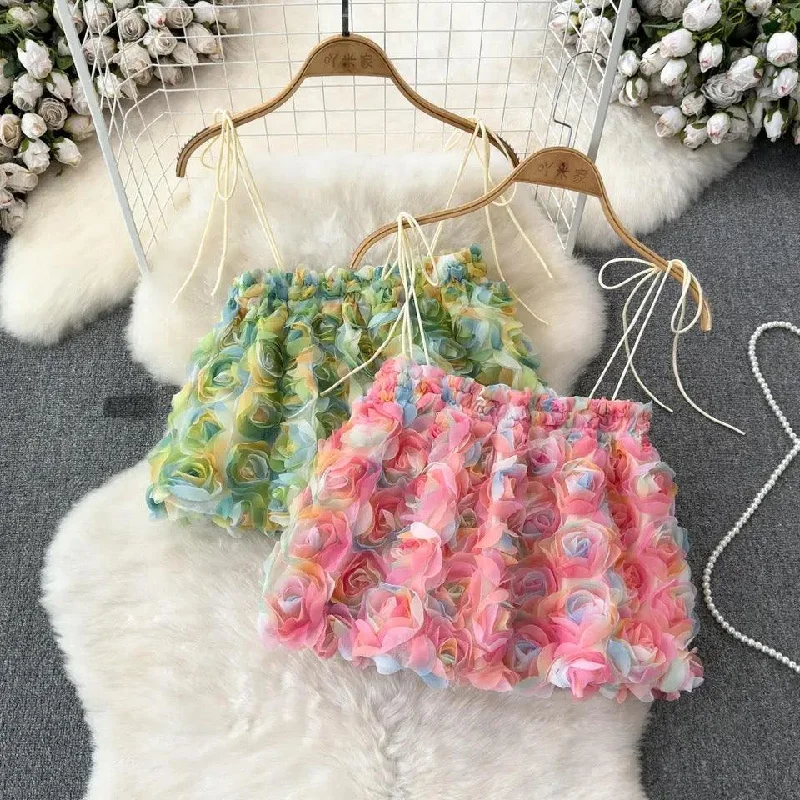 Reming 3D Floral Blouse Frilled Cuff Blouse