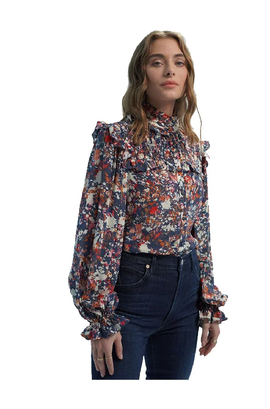 Gilner Farrar Riley Blouse In Navy Splatter Smart Casual Blouse