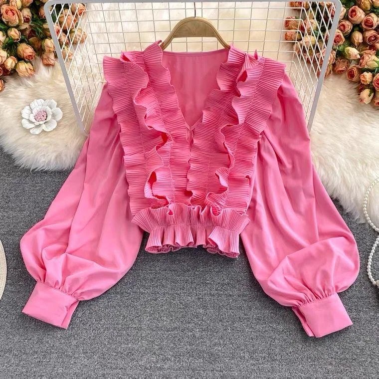 Rome Statement Blouse Feminine Ruffle Blouse