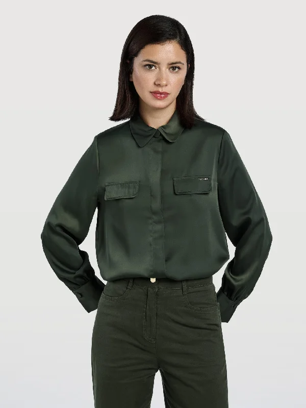 Round Collar Blouse Modern Work Blouse
