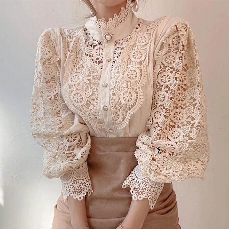Sale Luxury Lace Blouse Chic Square Blouse