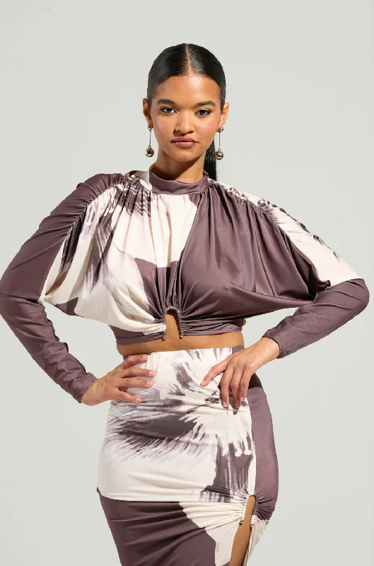 SPIN MY HEAD BLOUSE Mandarin Collar Blouse